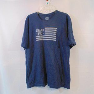 Life is Good Shirt Adult XL Blue USA Flag Thank You graphic Tee